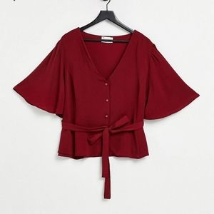 Asos Curve short sleeve tea blouse